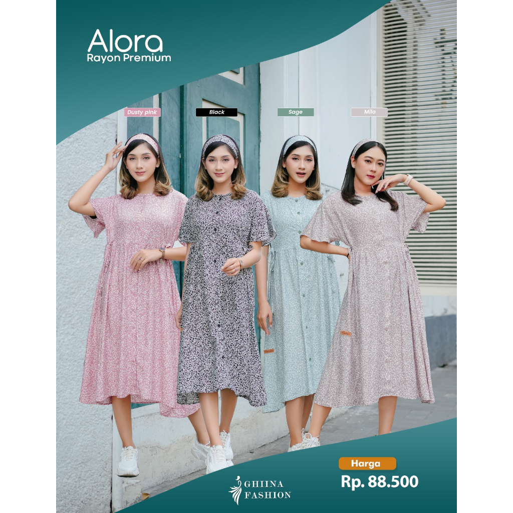 ALORA DRESS BY GHINA FASHION || HOMEDRESS GHINA || DASTER GHINA || DRESS BRANDED MURAH || DRESS RAYO