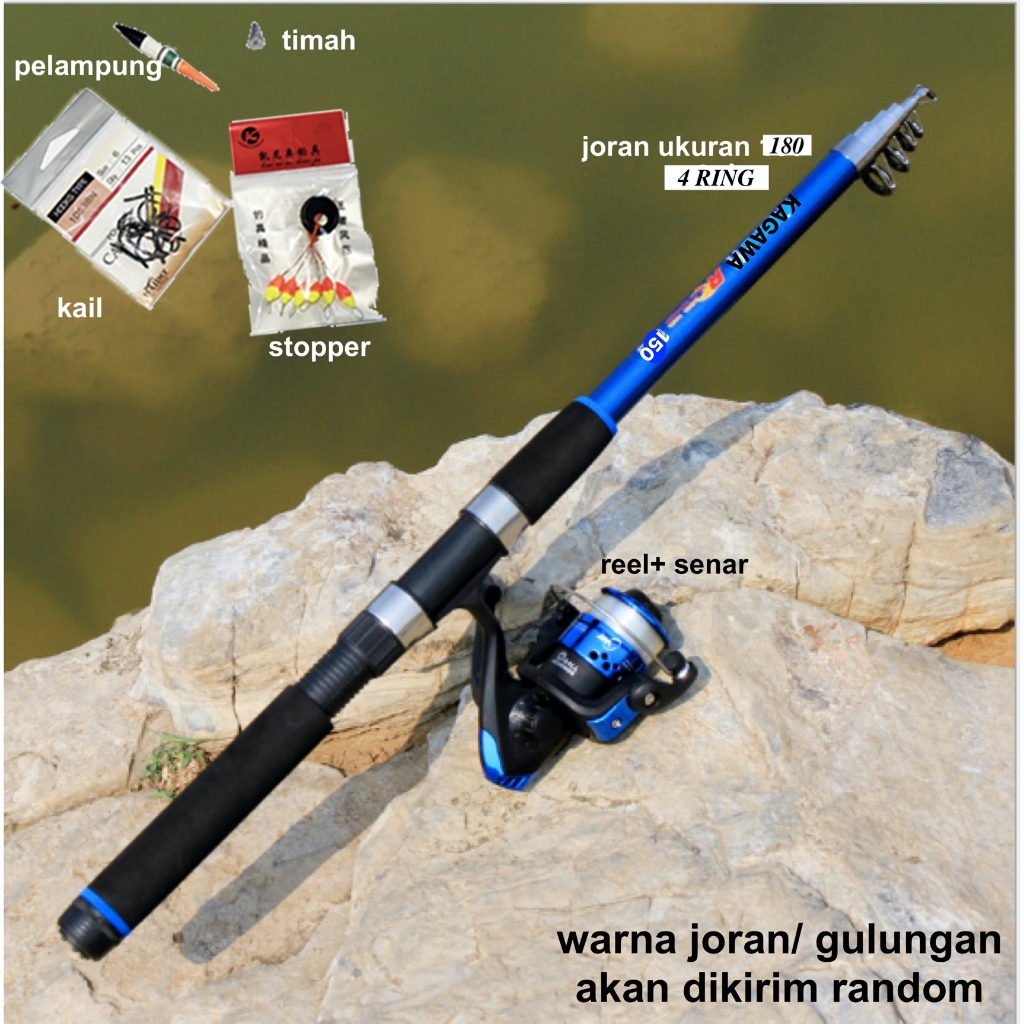 Promo Set Pancing Murah Lengkap Joran Fiber 150 Reel 200 Berkualitas