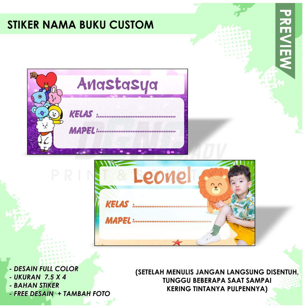

Sticker Nama Buku Sekolah Custom / Sticker Mata Pelajaran / Sticker Mapel / Sticker Nama Anak / Stiker Buku Pelajaran