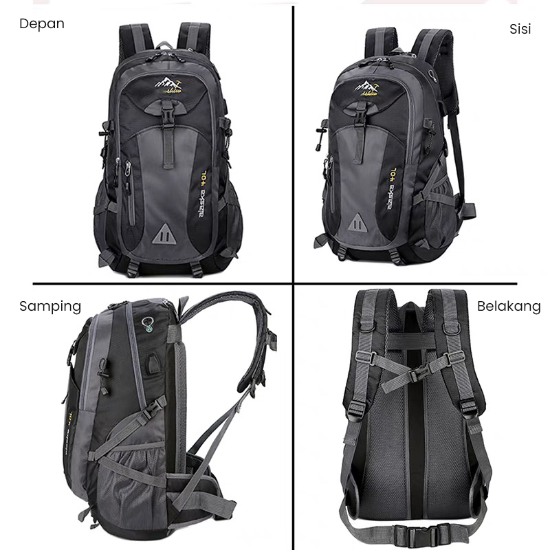 Bopai 40L Tas Ransel Pria Backpack Cowok Sekolah Tas Sekolah Anak Laki Laki Tas Gendong Laptop Anti Air Tas Gunung Hiking Camping Traveling Bag Unisex TR109