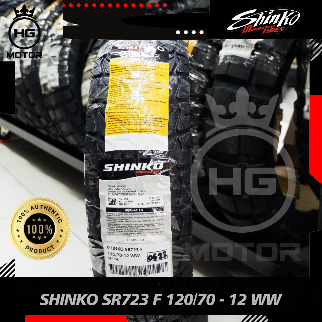 BAN SHINKO SR723 WHITE WALL 120/70-12 RING 12 PRIMAVERA IGET VESPA