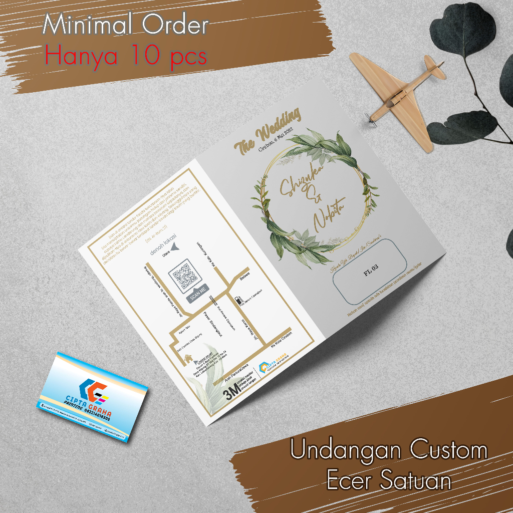 Undangan pernikahan custom minimal order 10 pcs Seri FL 01-05
