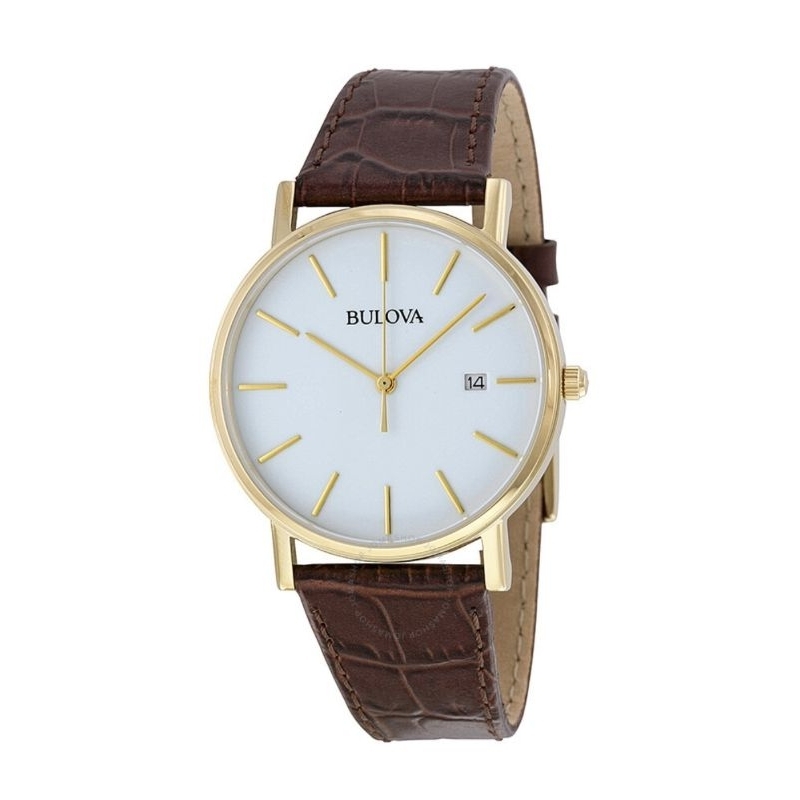 Bulova 97B100 - Jam Tangan Pria - Brown Gold - Original - Garansi Resmi