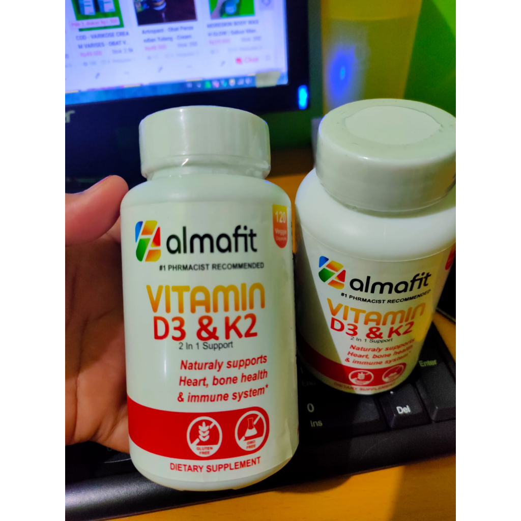 Almafit Vitamin D3 K2 5000 iu 120 Capsule 2 In 1 Support Naturally Supports Menjaga Kesehatan Tubuh