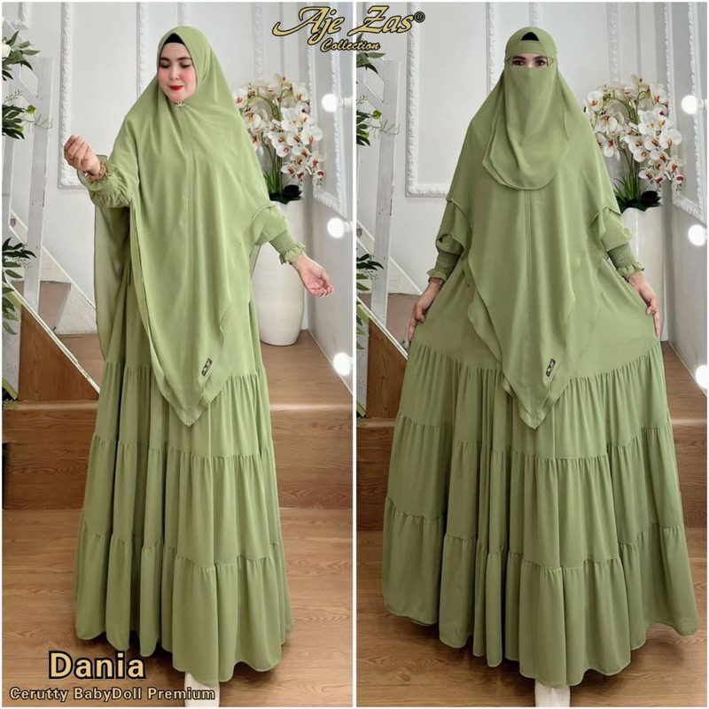 Gamis DANIA Bahan Ceruty ori Aje Zas Collection