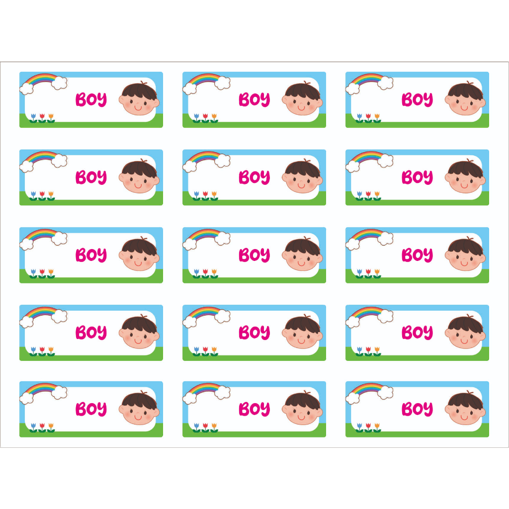 

Sticker Label Nama Anak Custom Nama Karakter BOY