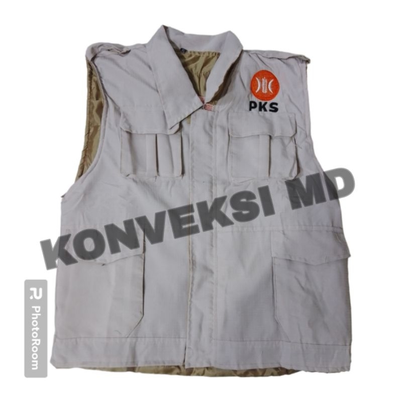 Rompi kerah partai pks full bordir/Rompi partai PKS full bordir/Rompi partai PKS full bordir