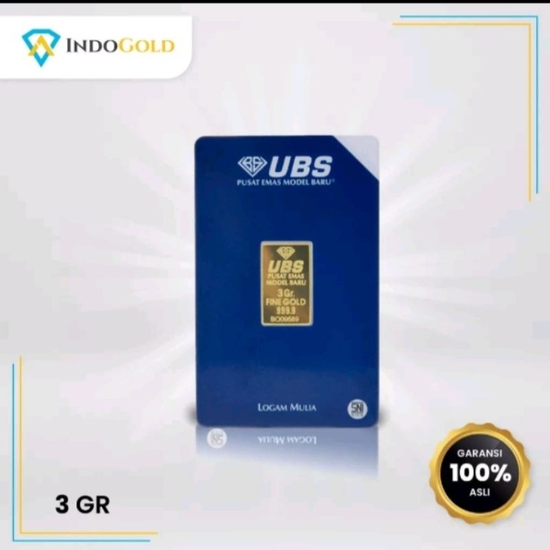 Emas UBS 3 Gram Logam Mulia, Garansi Uang Kembali Include Sertifikat
