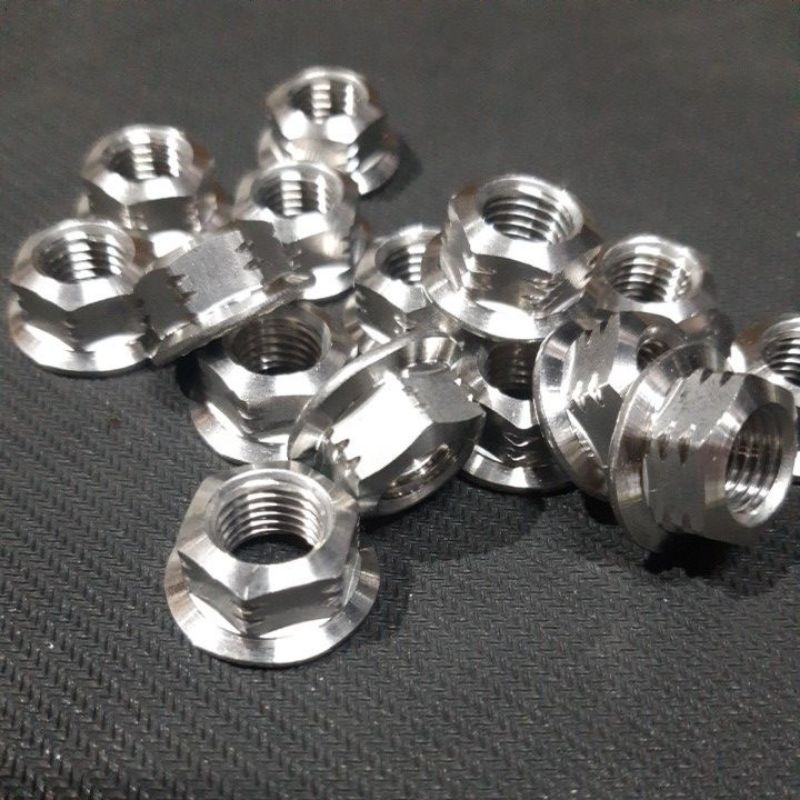 mur shock belakang atau mur 14 atau m10 drat halus stenlles model probolt universal