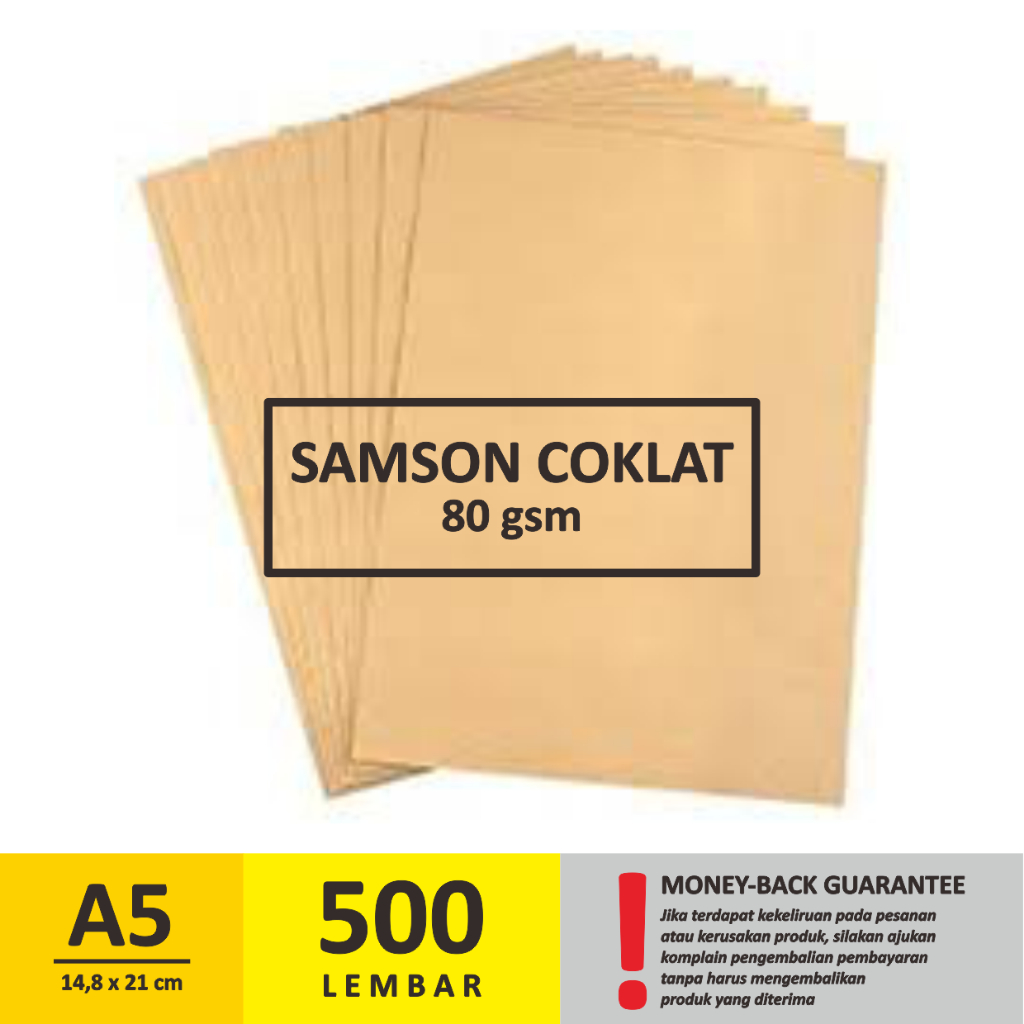 KERTAS A5 Samson Coklat 80 gsm 500 Lembar