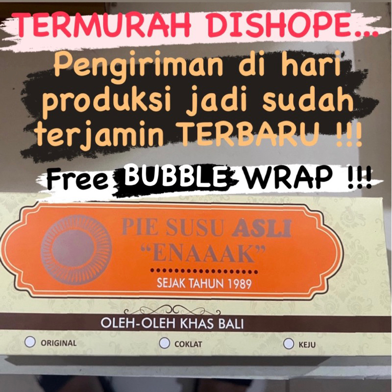 

PIE SUSU ASLI ENAAAK ORIGINAL 100 % OLEH OLEH WAJIB KEBALI