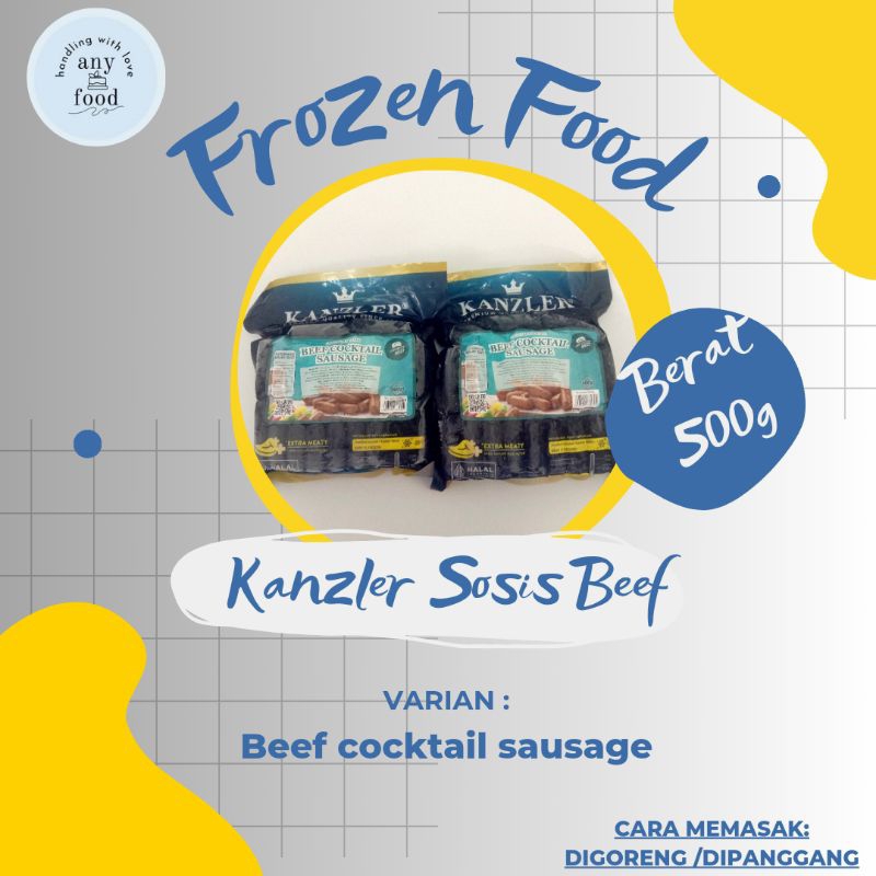 

KANZLER Sosis Beef/beef cocktail sausage premium ukuran 500 gram