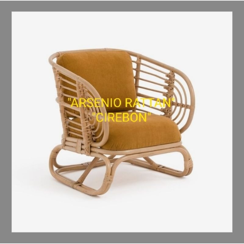 Kursi Santai Rotan Alam Lengkap Busa Tebal 10 Cm