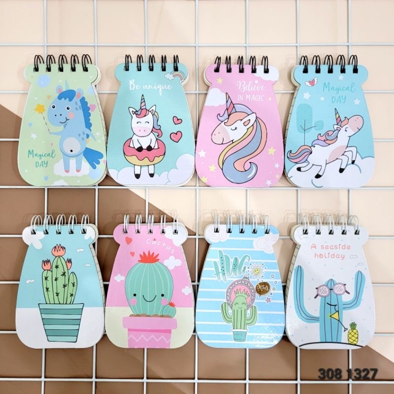 

NOTEBOOK SPIRAL MOTIF KAKTUS DAN UNICORN RANDOM MURAH