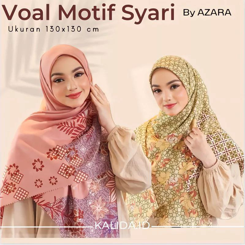 Hijab Azara Segiempat Syari Motif Harga Grosir Termurah