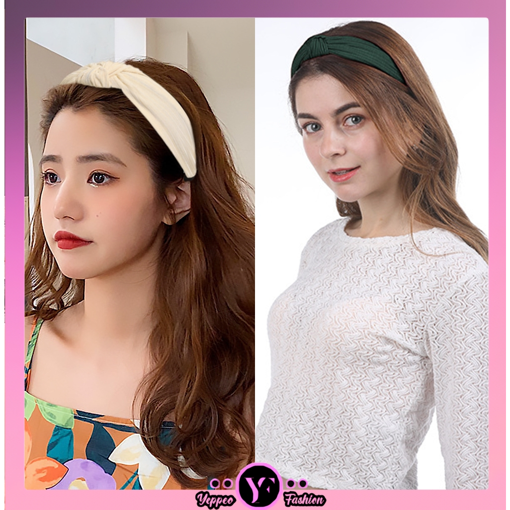 •YF• BD1159 Bandana Wanita Gaya Korea Bando Simpul Polos Fashion Aksesoris Wanita Korean Import