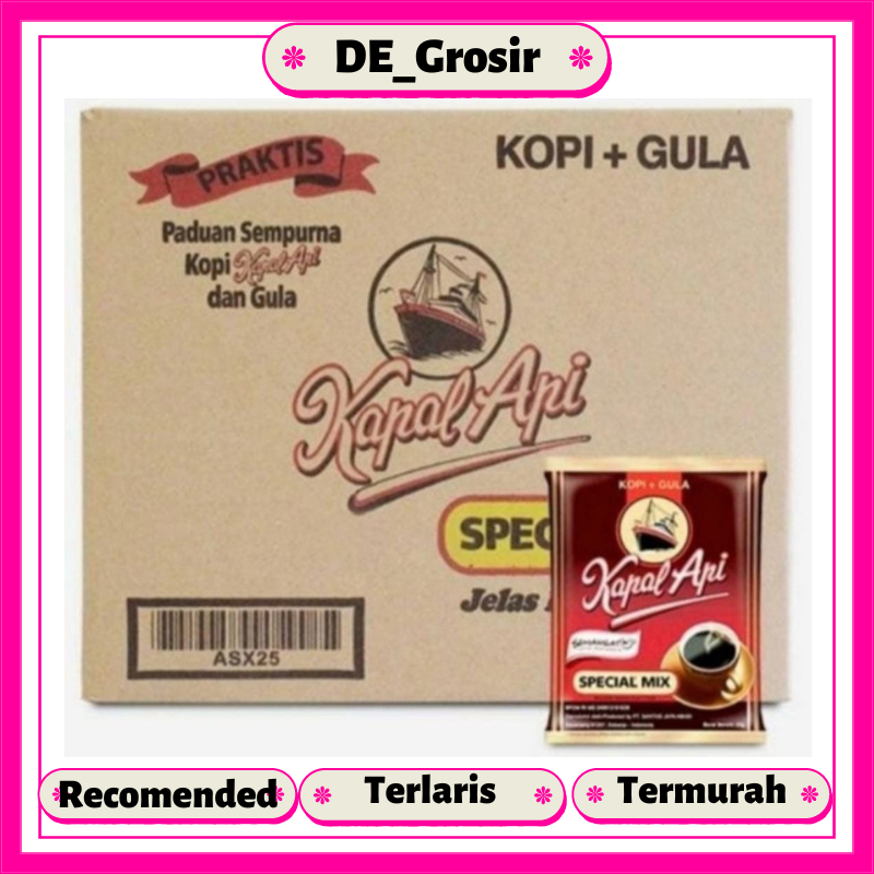 

Kopi Kapal Api Special Mix Kopi + Gula 24gr 1 Dus Isi 12 Renceng ( 120 Sachet )