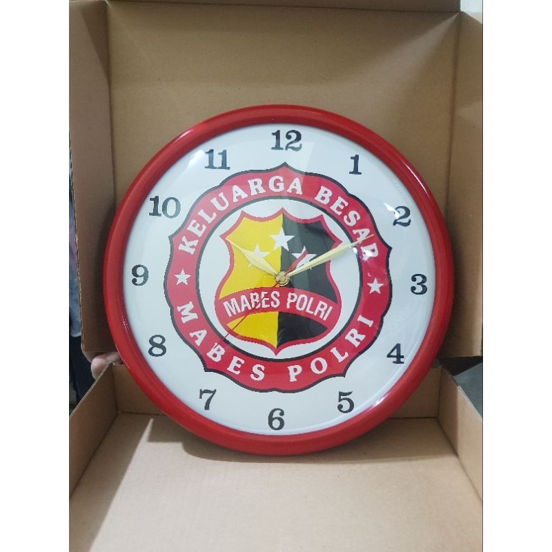 Jam dinding Mabes Polri  | Jam dinding logo | Jam Dinding warna | Jam dinding army
