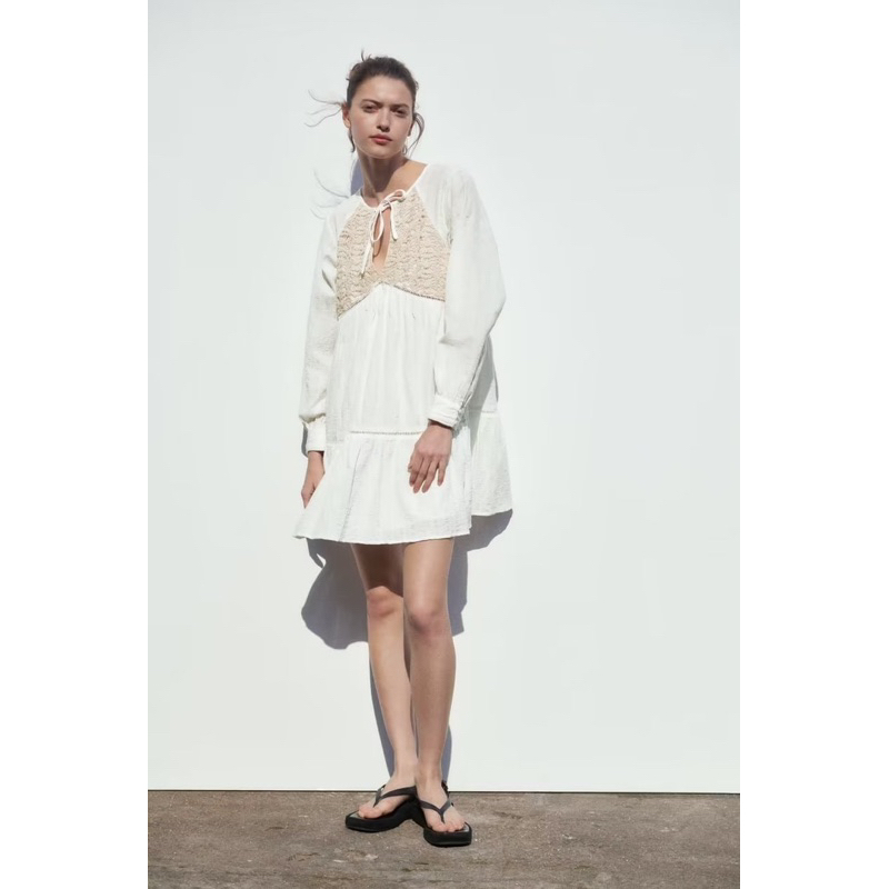 Dress bordir putih bohemian style DSJT2070400J771