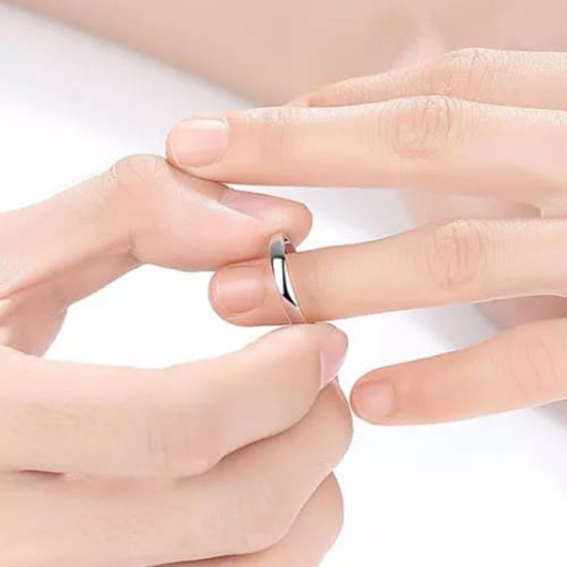 Cincin perak 925 wanita Dan pria anti karat tidak luntur dewasa couple Korea