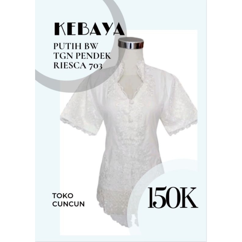 Kebaya Modern Putih BW Pendek Riesca 703 Kebaya Modern
