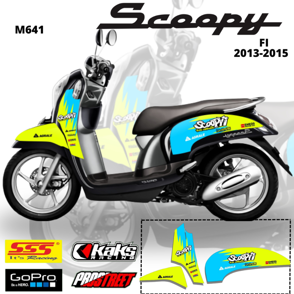 Lis Stiker Striping Honda Scoopy FI M641 Tahun 2013 2014 2015 2016 Pelindung List Sticker Aksesoris 