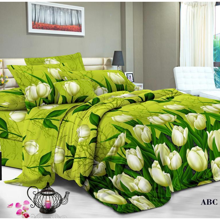 Sprei Set JUMBO 240x200 Katun BONITA/Sprei JUMBO Motif-Tulip