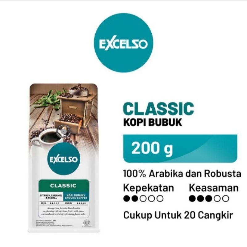 

Excelso Kopi Classic Bubuk 200gr / Kopi Bubuk Classic Premium / Kopi Classic Bubuk Premium / Kopi Bubuk Klasik Premium