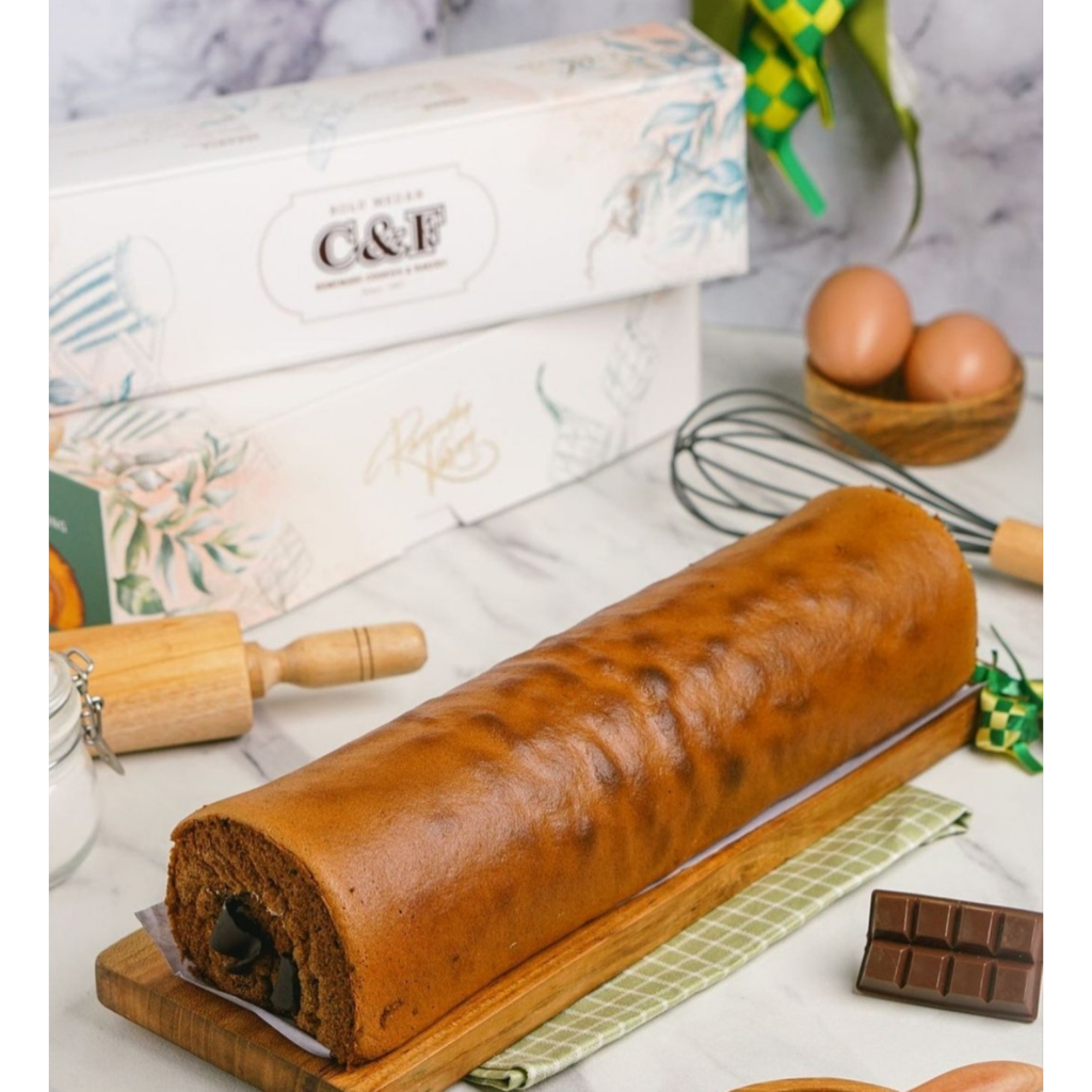 

KUE BOLU GULUNG MEDAN C&F PREMIUM - RASA COKLAT CLASSIC 33 CM