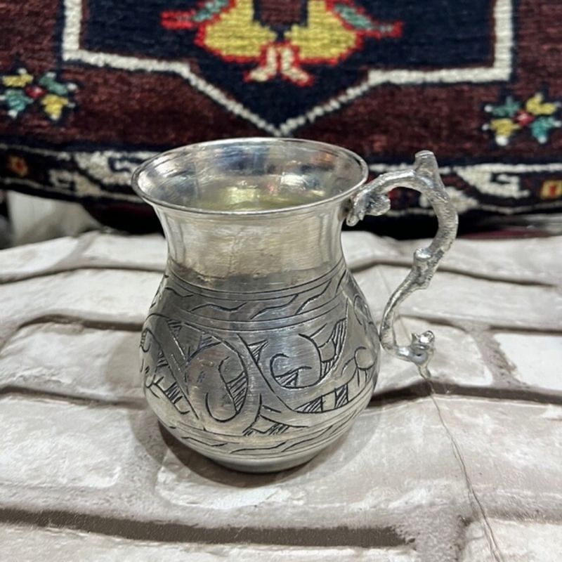 Gelas Tembaga / Gelas Kopi Teh Turki Ottoman Silver