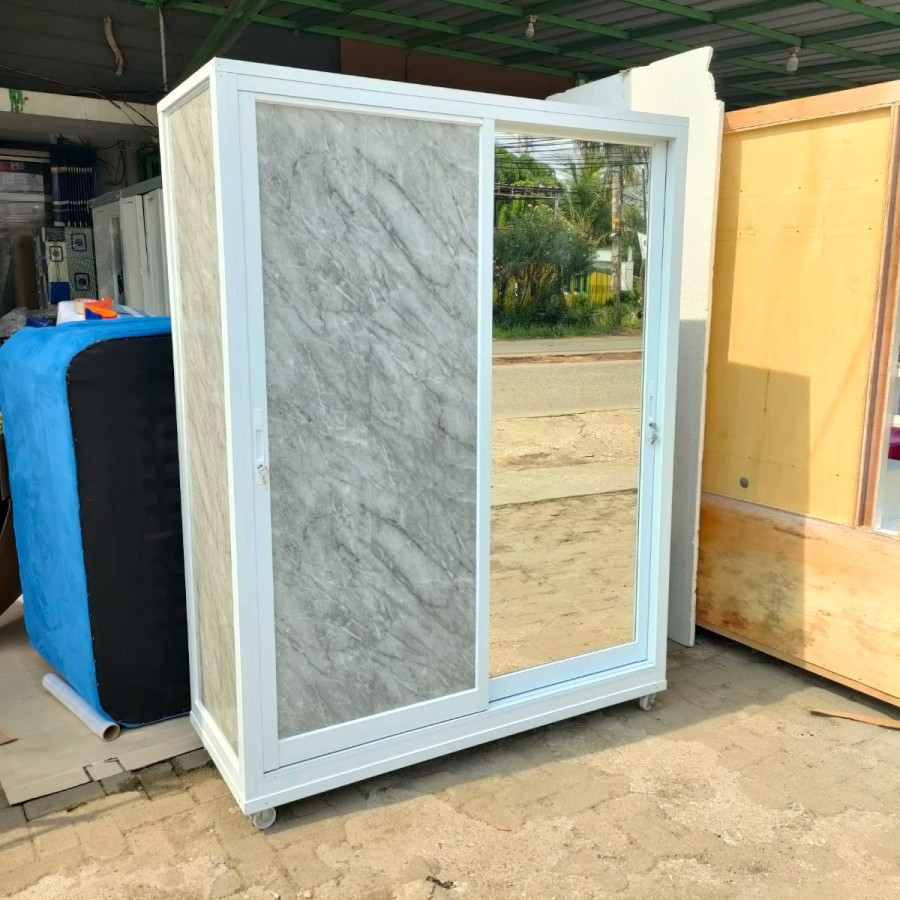 Lemari pakaian aluminium acp sliding jumbo