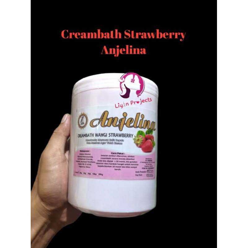 HAIR CREAMBATH STRAWBERRY ANJELINA 1KG CREAMBATH AROMA STRAWBERRY CREAMBATH SALON WANGI KRIMBAT MURA