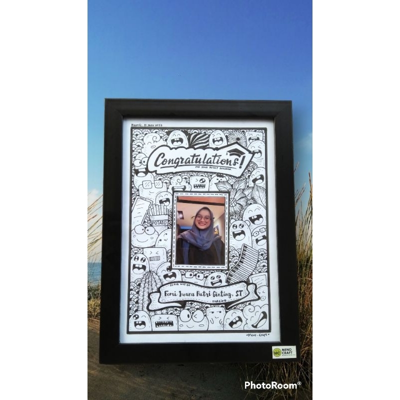 kado unik murah, hadiah wisuda, wedding dan lain-lain, doodle art