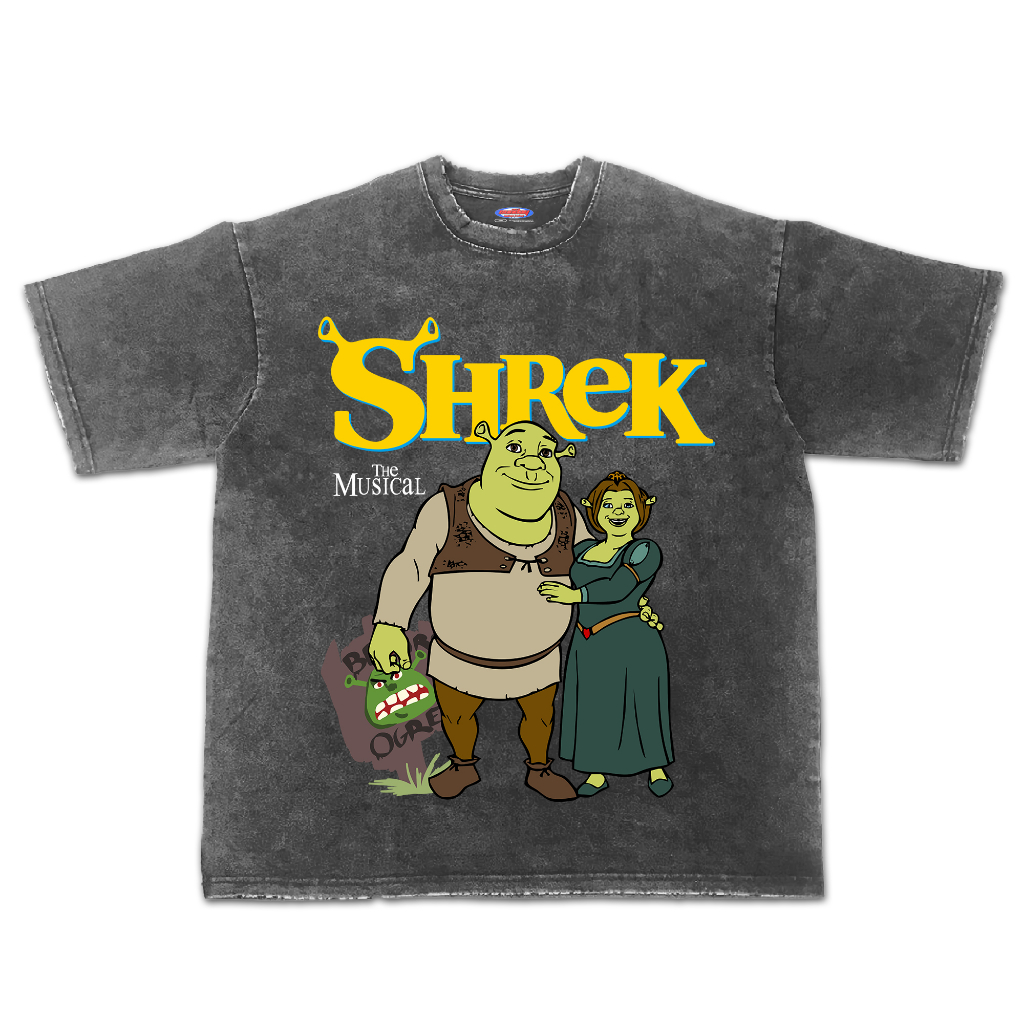 Kaos Kartun Shrek The Musical Oversize Stonewash