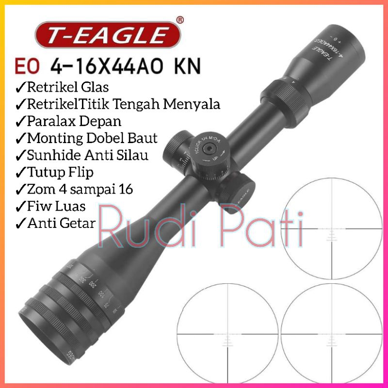Teleskop Teagle 4-16 44 AOE IR Dot Titik tengah Menyala