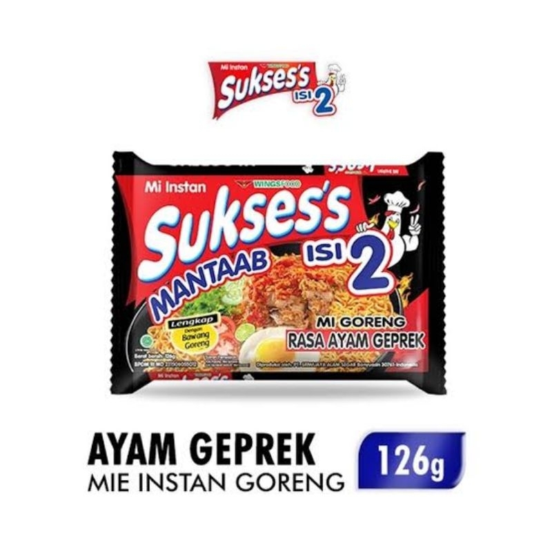 

Mie Sukses goreng isi 2 Rasa Ayam Geprek