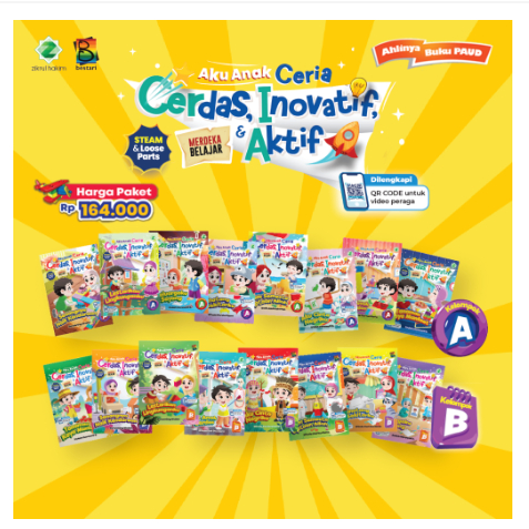 Buku Paket TK - Aku Anak Ceria - Paket Cerdas, Inovatif dan KreatifTK A & TK B - Buku Paud