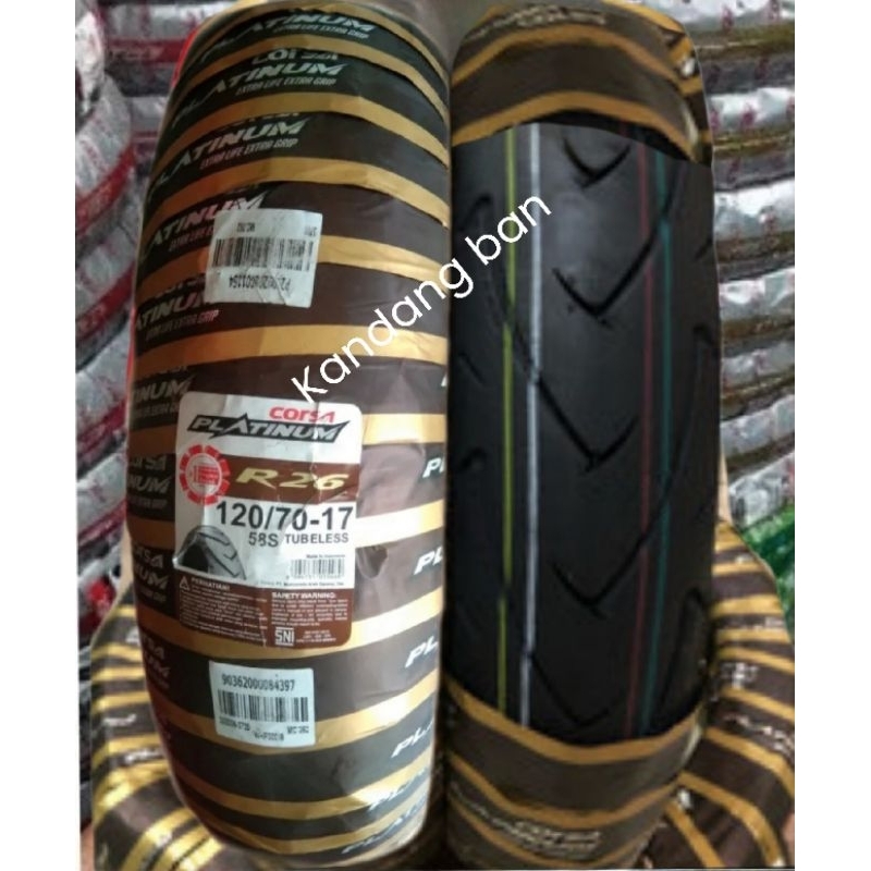BAN TUBLES CORSA PLATINUM R26 120/70.17 , BAN BARU 100% ORIGINAL FREE PENTIL