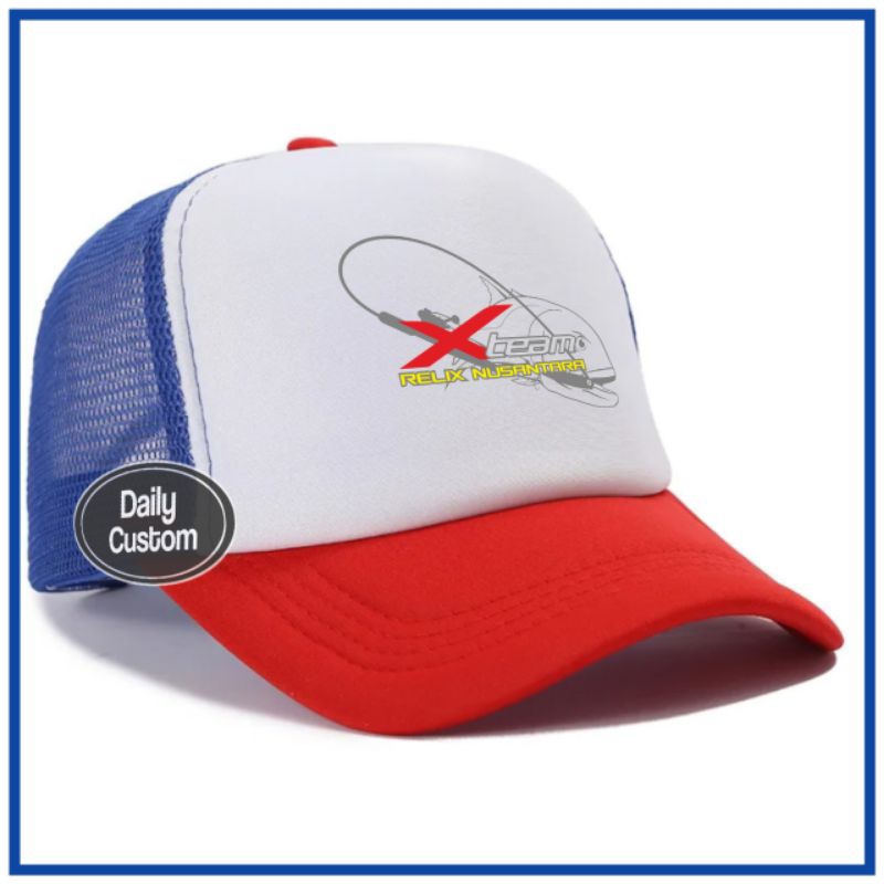 TOPI JARING TRUCKER BISBOL PREMIUM PRIA WANITA MANCING LOGO TEAM RELIX NUSANTARA FISHING GAYA MANCIN