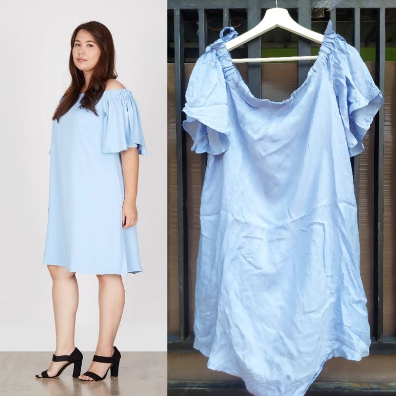 Express blue off the shoulder dress