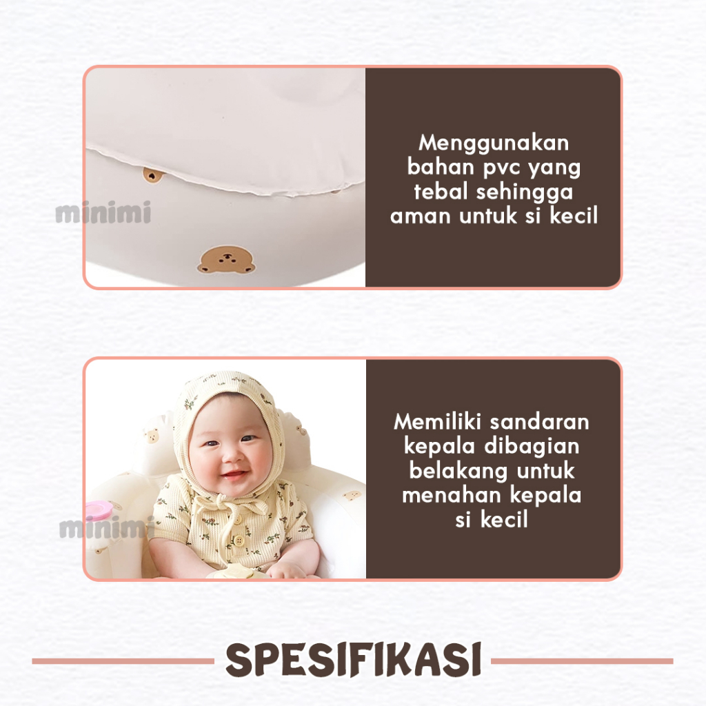 Minimi Sofa Tiup Kursi Pompa Bayi Motif Beruang Ada Musik