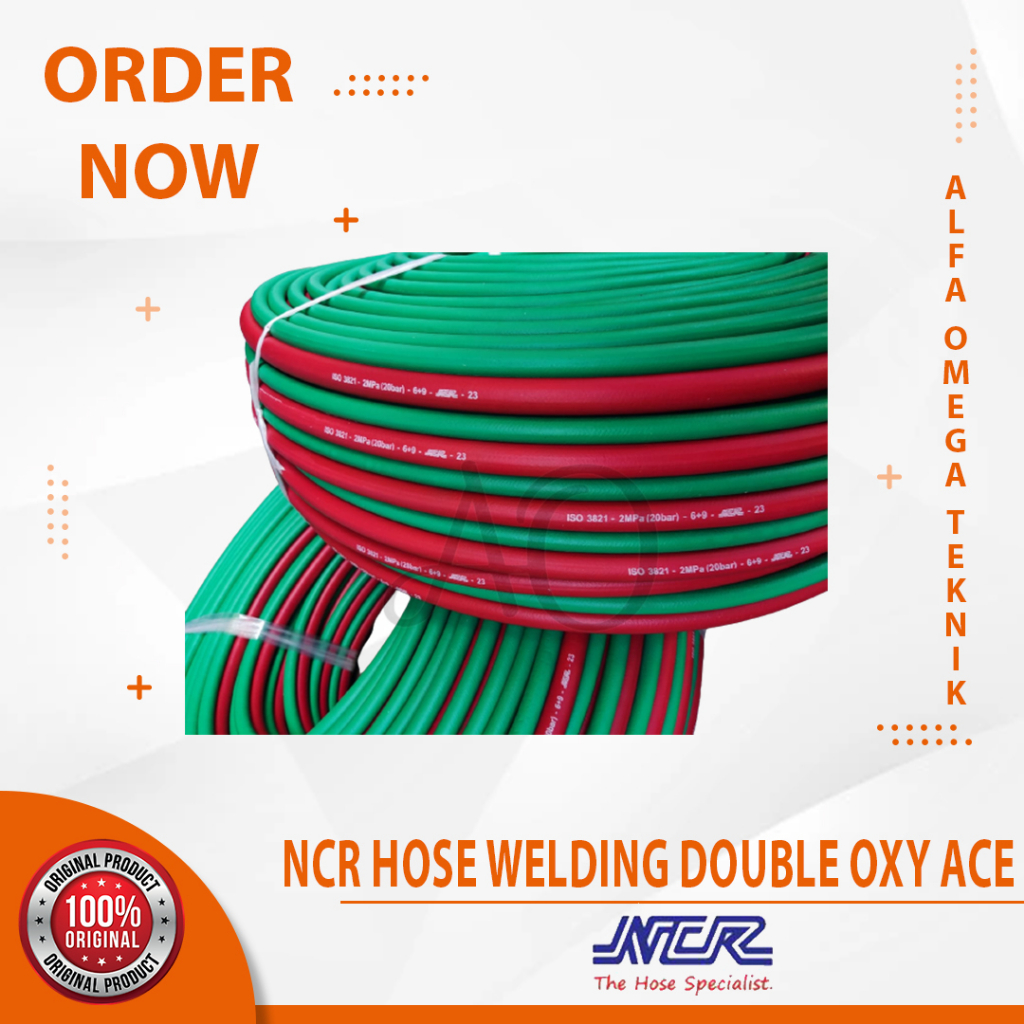 NCR SELANG LAS DOUBLE 1/4" + 3/8" TWIN LINE WELDING HOSE OXY + ACE