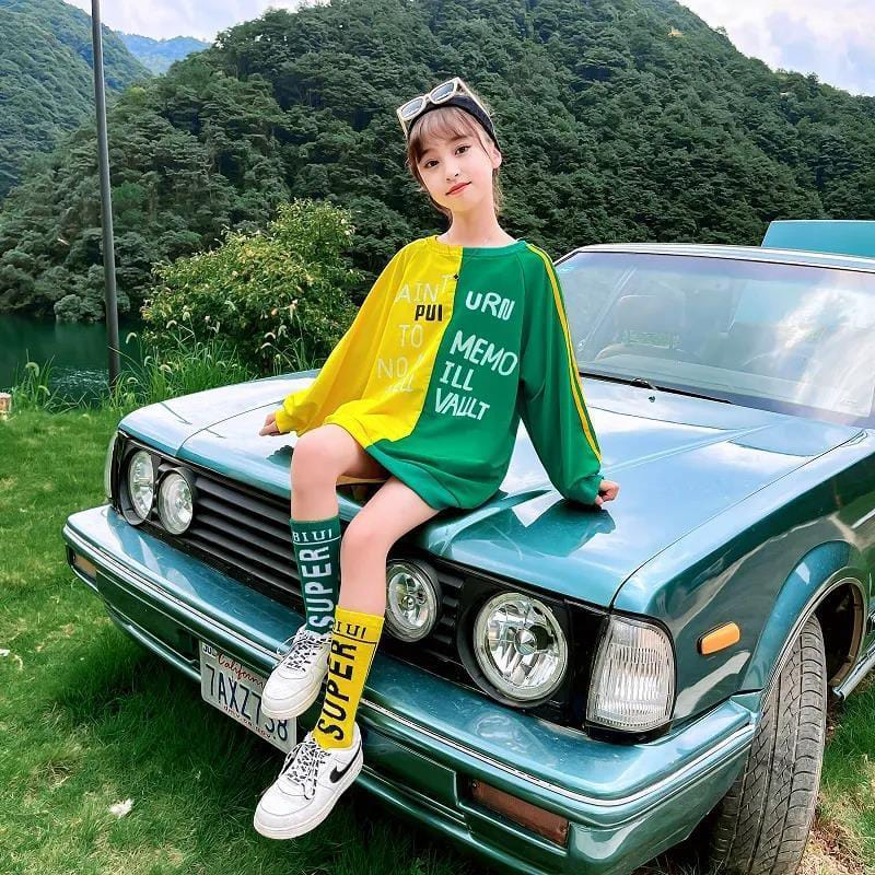 Tunik Anak Sweater 2 Colors Mode Mini Dress Rastafara Hijab Friendly