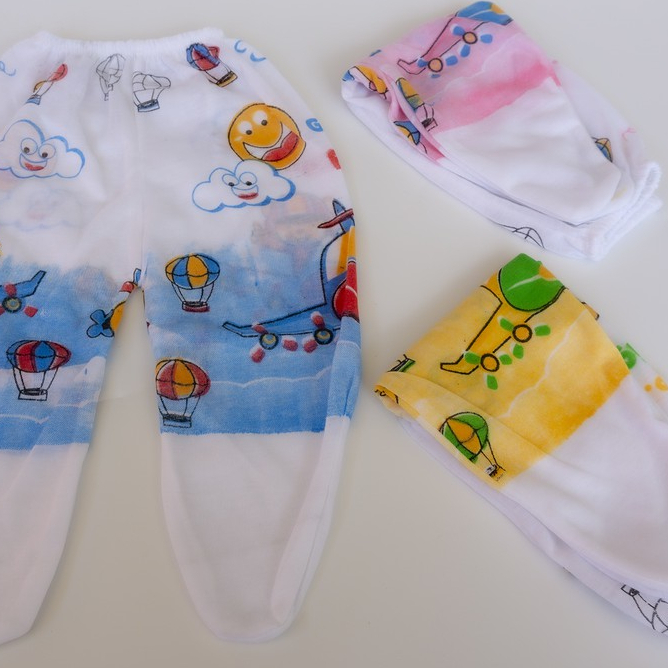 3 Pcs Celana Panjang Bayi Model Tutup Newborn Kain Katun Pakaian Bawahan