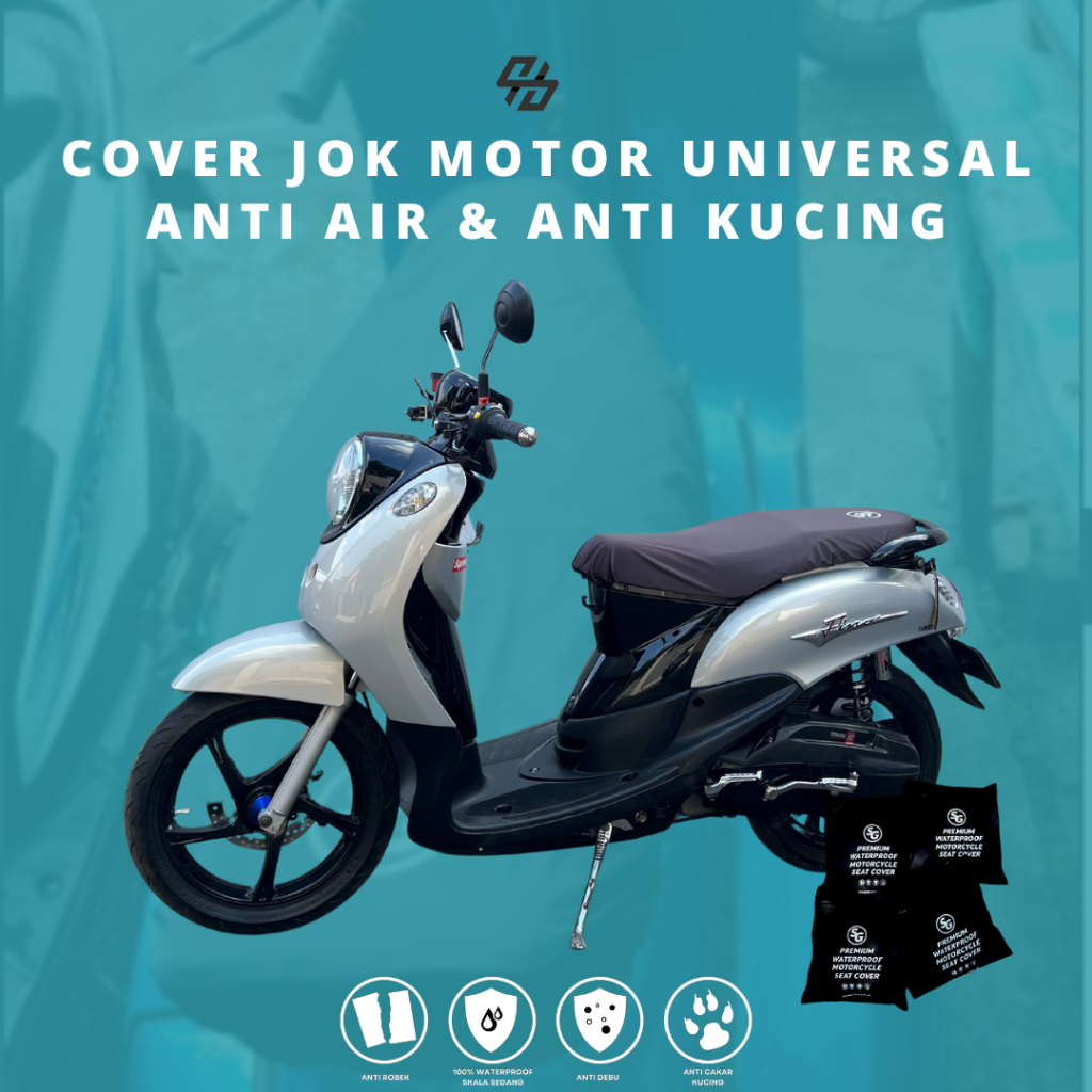 Sarung Jok Motor Anti Kucing - Cover Jok Motor Universal Anti Debu & Anti Cakar Kucing