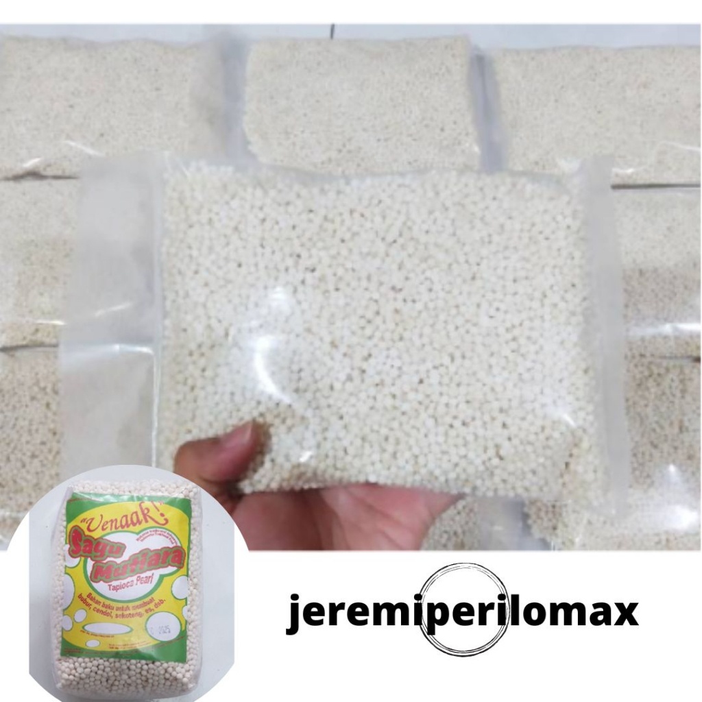 

❤jeremiperilomax❤sagu mutiara Putih Polos Thailand kecil 500gram / Topping minuman makanan dessert murah