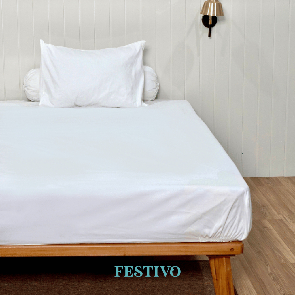 Sprei Set Festivo Ukuran 90x200 Warna Polos Tinggi 20cm