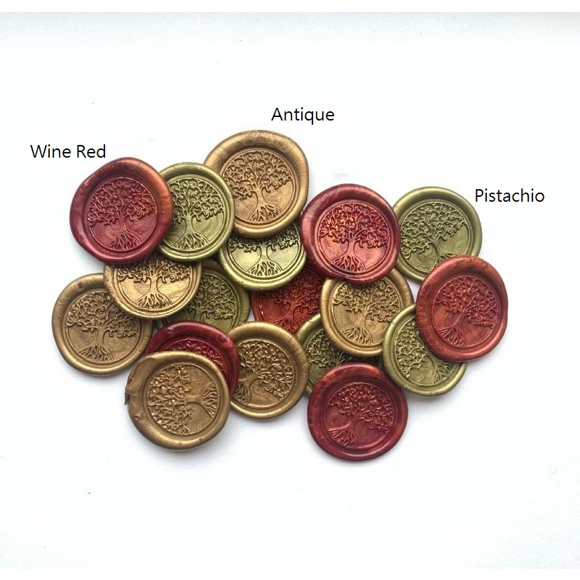 

Oak Tree 1 Piece LefavelaaCOIN Seal Wax Stamp Sticker Instant / Seal Wax Coin / Wax Seal / Stempel Lilin / Self Adhesive / Segel lilin Amplop Undangan Vintage