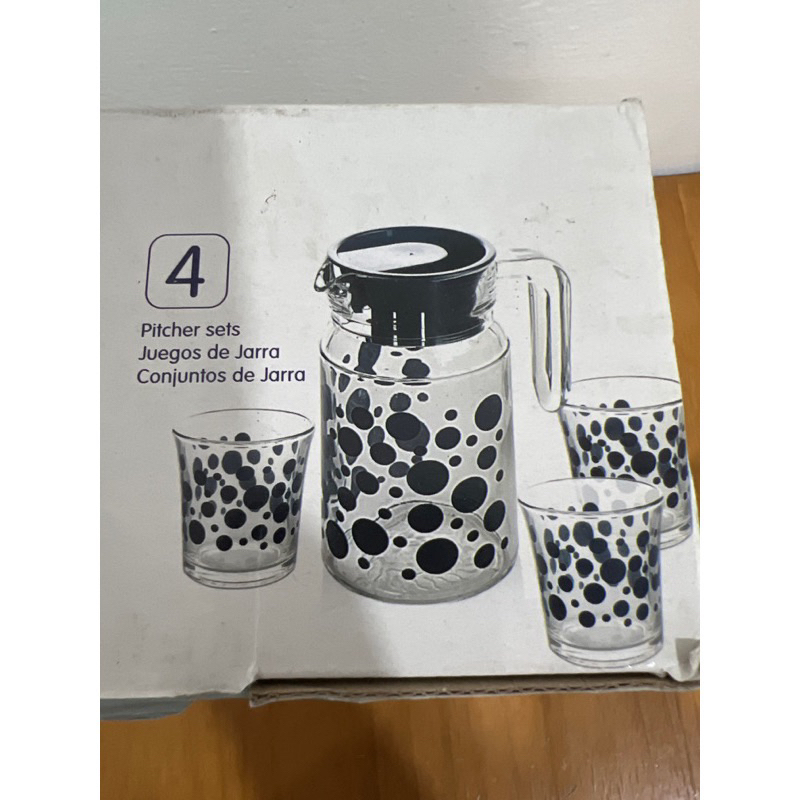 TEKO KIM GLASS POLKADOT / GARIS TEKO SET PITCHER