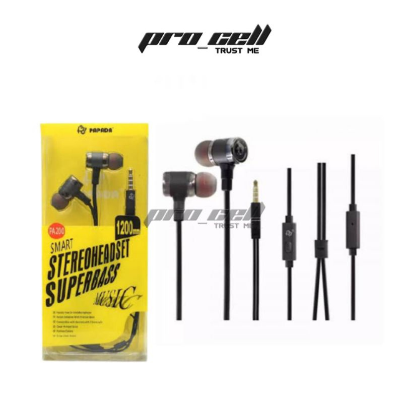 Headset PAPADA PA-200 Super Bass Earphone handsfree Original PAPADA